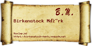 Birkenstock Márk névjegykártya